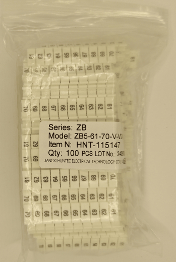 Маркировка клеммных модулей ZB 5 (V/61-70)