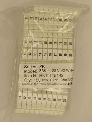 Маркировка клеммных модулей ZB 5 (V/11-20)