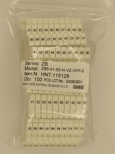 Маркировка клеммных модулей ZB 5 (H/41-50)